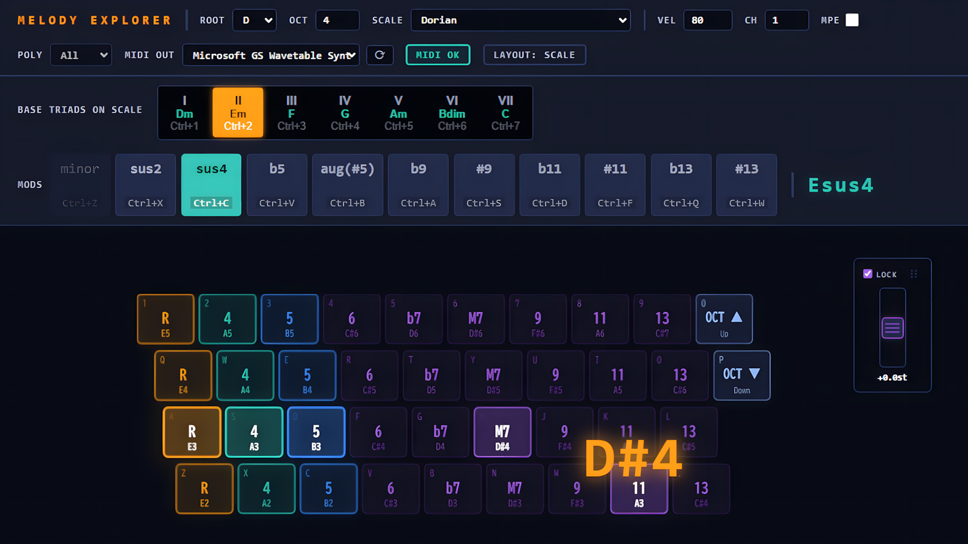 Melody Explorer interface